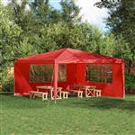 vidaXL Party Tent Zijwand 2 pcs 400 x 195 cm Rood PE en staal