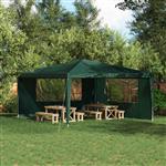 vidaXL Party Tent Zijwand 2 pcs 400 x 195 cm Groen PE en staal