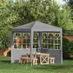 vidaXL Party Tent Zijwand 2 pcs 200 x 195 cm Lichtgrijs PE en staal