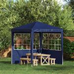 vidaXL Party Tent Zijwand 2 pcs 200 x 195 cm Blauw PE en staal