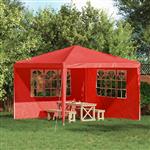 vidaXL Party Tent Zijwand 2 pcs 300 x 195 cm Rood PE en staal