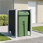 vidaXL Afvalbak Schutting Grijs 85 x 85 x 115 cm Aluminium en WPC