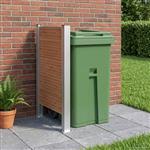 vidaXL Afvalbak Schutting Bruin 85 x 12 x 115 cm Aluminium en WPC