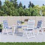 vidaXL Buiten Kussen 4 pcs Blauw en Wit 120 x 50 x 7 cm Stof
