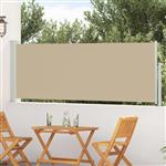 vidaXL Uittrekbaar Zijscherm Beige 500 x 100 cm Polyester