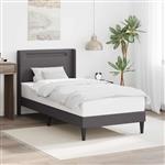 vidaXL Bedframe met LED-stripverlichting Grijs 100 x 200 cm Kunstleer