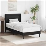 vidaXL Bedframe met LED-stripverlichting Zwart 90 x 200 cm Kunstleer