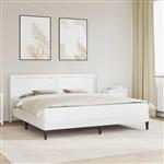 vidaXL Bedframe met LED-stripverlichting Wit 200 x200 cm Kunstleer