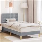 vidaXL Bedframe met hoofdeinde Lichtgrijs 80 x 200 cm Stof