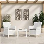 vidaXL Loungeset met kussen 3 pcs Wit PP
