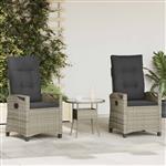 vidaXL Tuinstoel 2 pcs Licht Grijs en Donker Grijs 56 x 60 x 112 cm