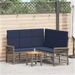 vidaXL Tuin ligbankset Grijs en Marineblauw 164 x 164 x 112 cm
