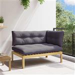vidaXL Hoekstoffe Licht Acacia en Donker Grijs 132 x 92 x 82 cm