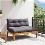 vidaXL Midden Sofaset Natuurlijk en Donkergrijs 120 x 80 x 82 cm