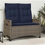vidaXL Tuinbank met kussen 105 x 60 x 112 cm staal