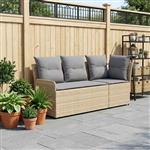 vidaXL Tuinstoel met Armleuning en Hoekbank 2 Stuk PE Rattan