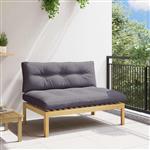 vidaXL Midden Sofaset Licht Acacia en Donker Grijs 120 x 80 x 82 cm