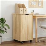 vidaXL Rolling Kast met wiel Bruin 34 x 39 x 65,5 cm Massief Vurenhout
