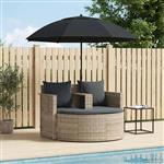 vidaXL Tuinbankstel 8 pcs Licht Grijs en Donker Grijs poly rattan