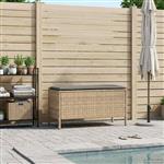 vidaXL Tuinvoetenbank Beige en Licht Grijs 80 x 38 x 42 cm PE Rattan