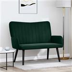 vidaXL 2-Zits Sofa Donkergroen 115 x 61 x 87 cm Fluweel (V)