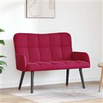 vidaXL 2-Zits Sofa Wijnrood 115 x 61 x 87 cm Fluweel (V)