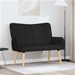 vidaXL Twee Persoons Sofa Zwart 115 x 61 x 87 cm Stof