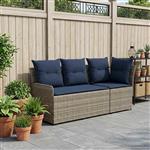 vidaXL Tuinstoel met Armleuning en Hoekbank 2 Stuk PE Rattan
