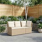 vidaXL Tuinstoel met Armleuning en Hoekbank 2 Stuk Beige en Crème
