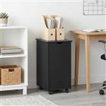 vidaXL Rolling Kast met wiel Zwart 34 x 39 x 65,5 cm Massief Vurenhout