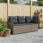 vidaXL Tuinstoel met Armleuning en Hoekbank 2 Stuk PE Rattan
