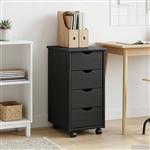 vidaXL Rolling Kast met wiel Grijs 34 x 39 x 65,5 cm Massief Vurenhout