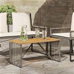 vidaXL Buiten Tafel Grijs en Bruin 80 x 40 x 40 cm poly rattan