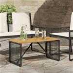 vidaXL Buiten Tafel Zwart en Bruin 80 x 40 x 40 cm poly rattan