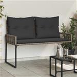 vidaXL Tuinbank met kussen 4 pcs Grijs en Donkergrijs poly rattan