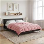vidaXL Vol jaar dekbed Roze 200 x 200 cm Microfiber en Teddy fleece
