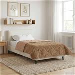 vidaXL Zomer Dekbed Taupe 135 x 200 cm Microfiber en Teddy fleece