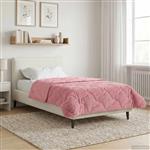 vidaXL Zomer Dekbed Roze 155 x 200 cm Microfiber en Teddy fleece