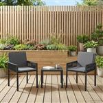 vidaXL Tuinstoelen met kussen 6 pcs Zwart en Donkergrijs poly rattan