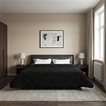 vidaXL Zomer Dekbed Zwart 220 x 260 cm Microfiber en Teddy fleece