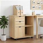 vidaXL Rolling Kast Bruin 63,5 x 39 x 65,5 cm Massief Vurenhout