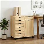 vidaXL Rolling Kast Bruin 63,5 x 39 x 65,5 cm Massief Vurenhout