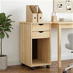 vidaXL Rolling Kast Bruin 34 x 39 x 65,5 cm Massief grenenhout