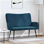 vidaXL Twee Persoons Sofa Blauw 115 x 61 x 87 cm Fluweel