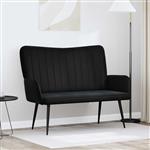 vidaXL Twee Persoons Sofa Zwart 115 x 61 x 87 cm Fluweel