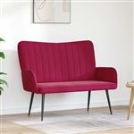 vidaXL Twee Persoons Sofa Wijnrood 115 x 61 x 87 cm Fluweel