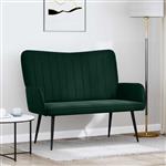 vidaXL Twee Persoons Sofa Donkergroen 115 x 61 x 87 cm Fluweel