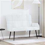 vidaXL Twee Persoons Sofa Wit 115 x 61 x 87 cm Stof