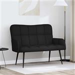 vidaXL Twee Persoons Sofa Zwart 115 x 61 x 87 cm Stof