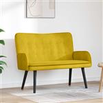 vidaXL Twee Persoons Sofa Geel 115 x 61 x 87 cm Fluweel